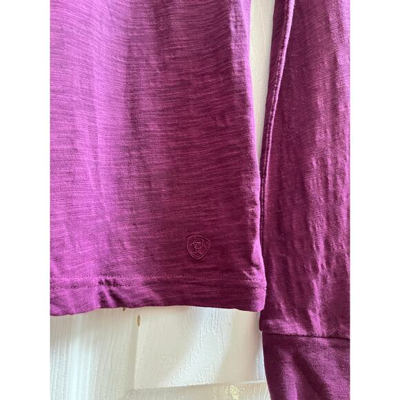 Ariat Purple Bling Cross Embellishment Long Sleeve Tee Shirt Size Small - Picture 7 of 12